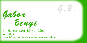 gabor benyi business card