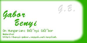 gabor benyi business card